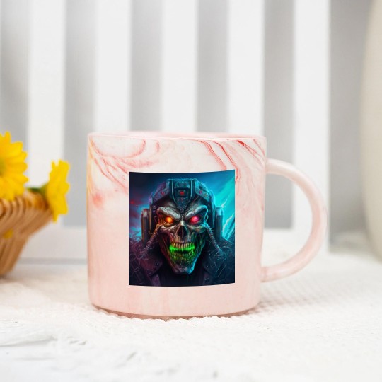 ZOMBIE IRON MAIDEN (version 8) Marble Mugs