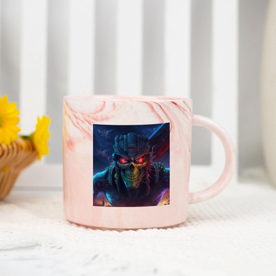 ZOMBIE IRON MAIDEN (version 11) Marble Mugs