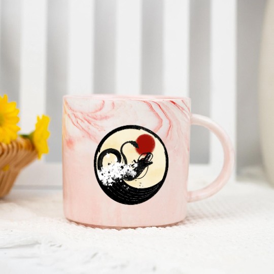 Chinese Dragon Marble Mugs