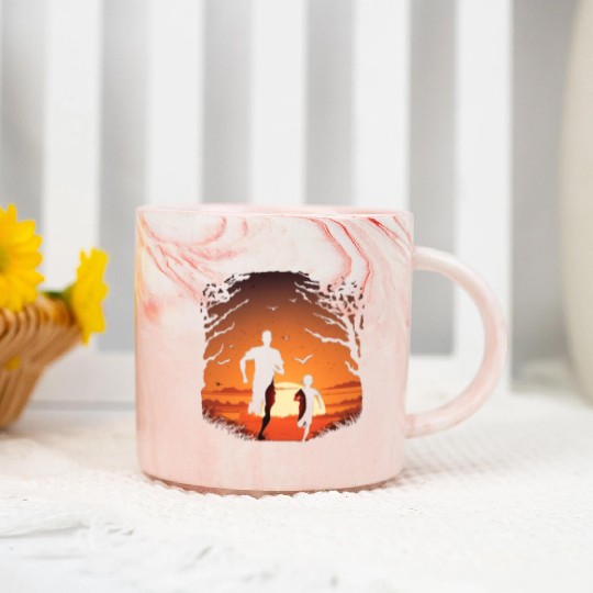 Running Exercise for Fitness Enthusiasts Father Marble Mugs