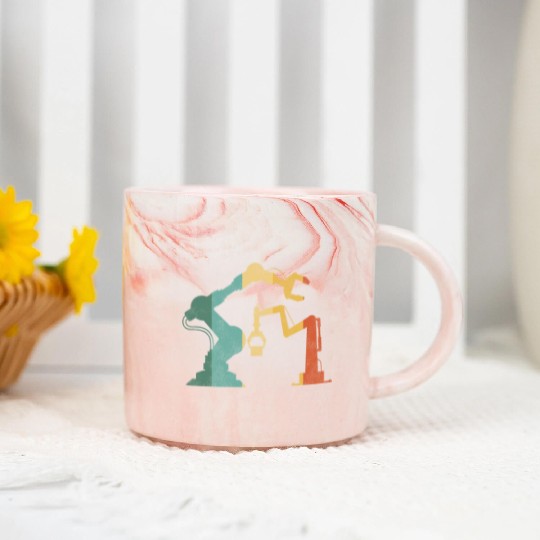 Robot Robotics Engineer Retro Marble Mugs