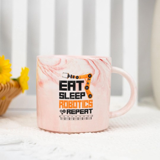 Robot Robotics Engineer Vintage Marble Mugs