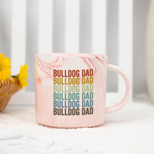 Bulldog Dad Bulldog Lover Dog Dad Marble Mugs