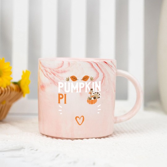 Pumpkin Pi - Thanksgiving Marble Mugs