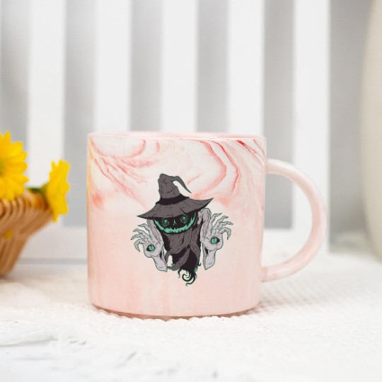 Scary Helloween devil creature Scary Helloween dev Marble Mugs