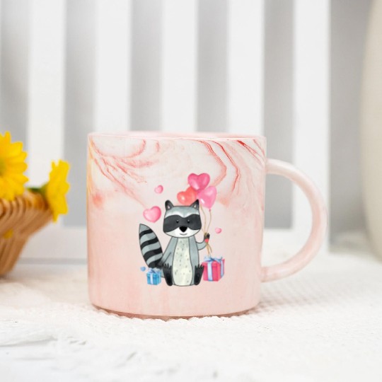 Raccoon Valentine Gift Raccoon Owner Trash Panda Marble Mugs