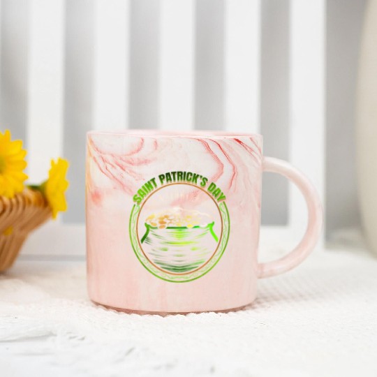 Pot Of Gold Logo For St Patricks Day Marble Mugs