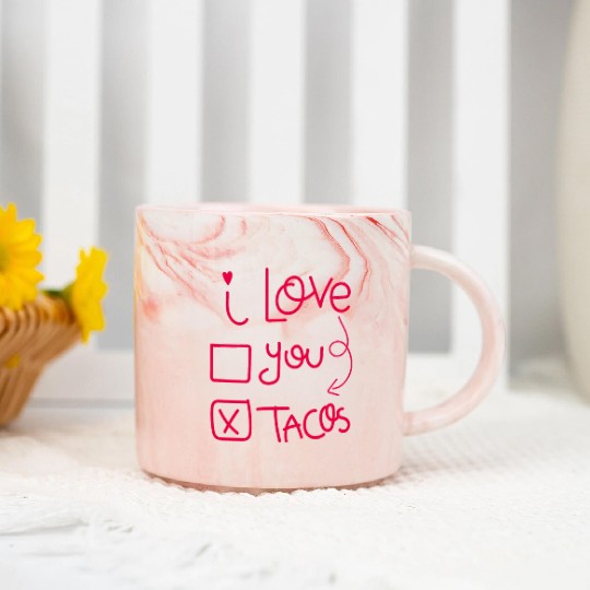 Funny I Love Tacos Are My Valentine I Heart Taco Marble Mugs