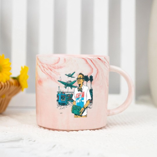 Miniature Plane Lover Cool Retro Radio Controlled Marble Mugs