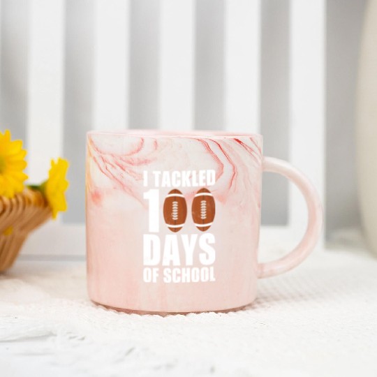 I tackled 100 days school 100th day football Marble Mugs