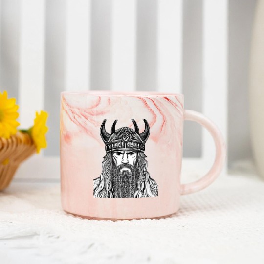 Viking Warrior Valhalla Norman Odin Marble Mugs