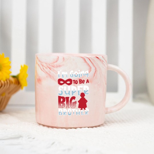 I'm Going To Be A Super Big Brother Sister Marble Mugs