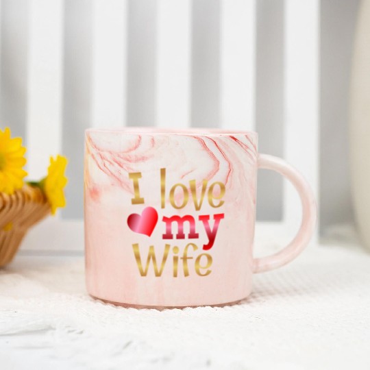 Valentines Sublimation I Love My Wife63 Marble Mugs