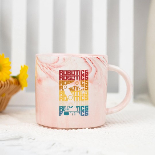 Robot Robotics Engineer Retro Marble Mugs