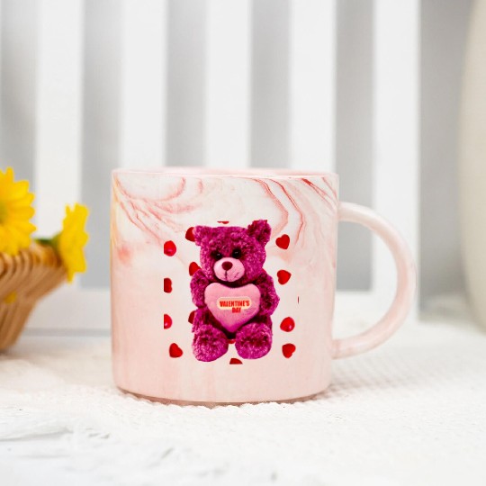 Lovely Valentine's Day Teddy Bear Marble Mugs