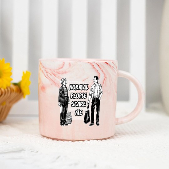 Normal people scare me Marble Mugs