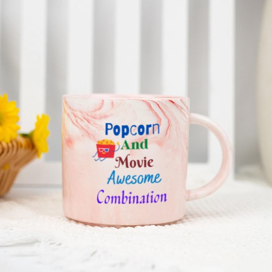Popcorn And Movie Awesome Combination Marble Mugs