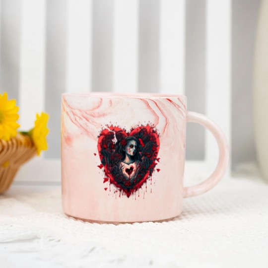 Bloody Valentine Marble Mugs