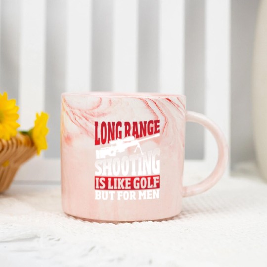 Long Range Shooting is Like Golf But For Men Marble Mugs