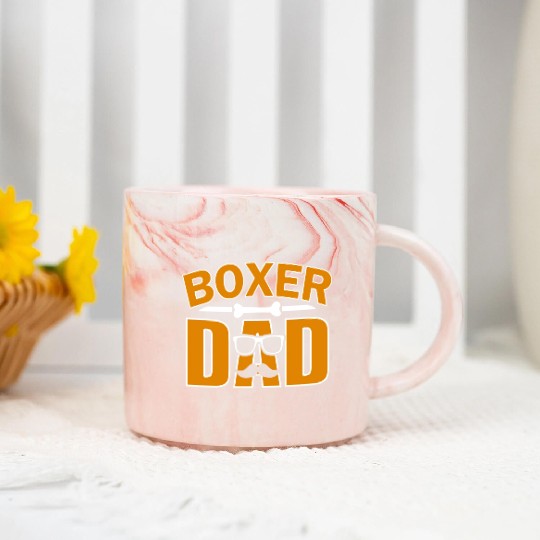 Boxer dad for dad dog lover Marble Mugs