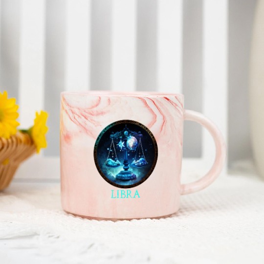 Embrace Your Libra Identity: Libra Pride Zodiac Marble Mugs