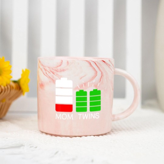 Twin Mom Low Battery Tired Mom Of Twins Marble Mugs