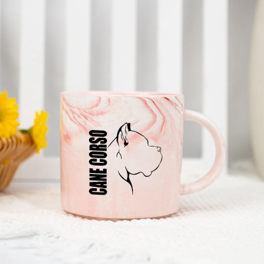 Proud Cane Corso Profile dog mom Marble Mugs