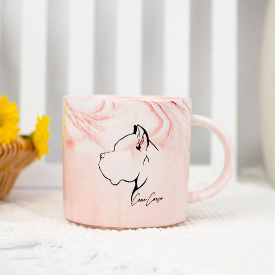 Proud Cane Corso Profile dog mom Marble Mugs