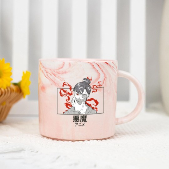 Japanese Demonic Dark Fantasy Anime Horror Marble Mugs
