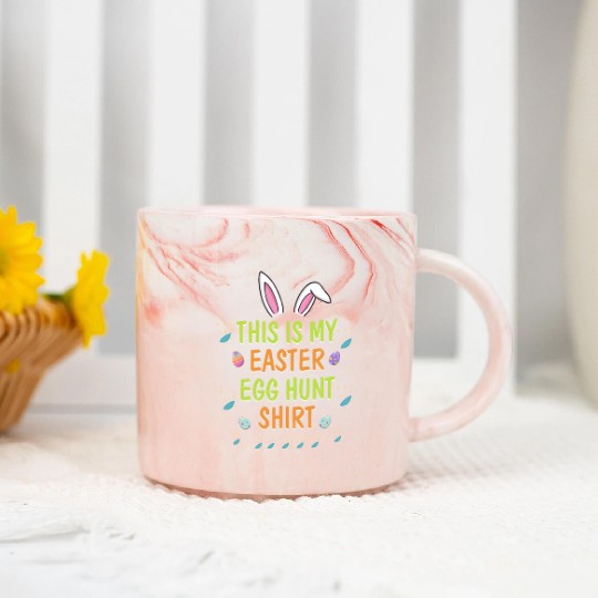 This Is My Easter Egg Hunt Funny Rabbit Face Squad Marble Mugs