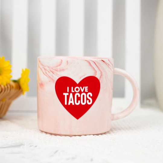 I Love Tacos Marble Mugs