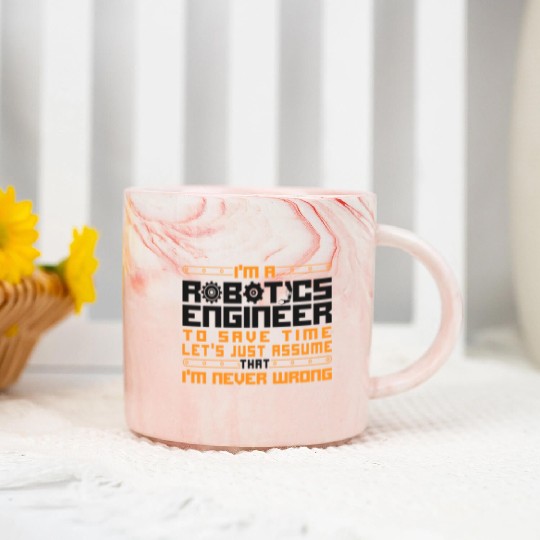 Robot Robotics Engineer Vintage Marble Mugs