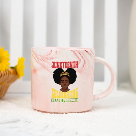 Juneteenth Celebrating Black Freedom 1865 African Marble Mugs