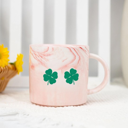 Shenanigans St Patrick's Day Shamrocks Women Marble Mugs