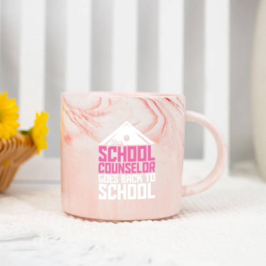 Back To School School Counselor Marble Mugs