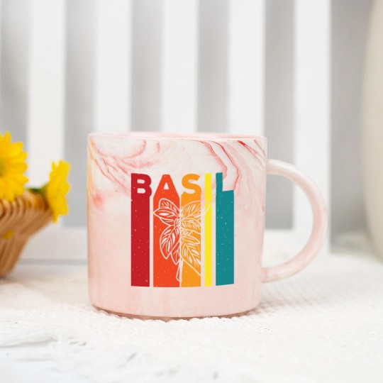 Basil Design Herb Lover Marble Mugs