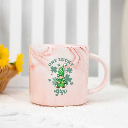 One Lucky Gigi Irish Gnome St. Patrick's Day, St. Marble Mugs