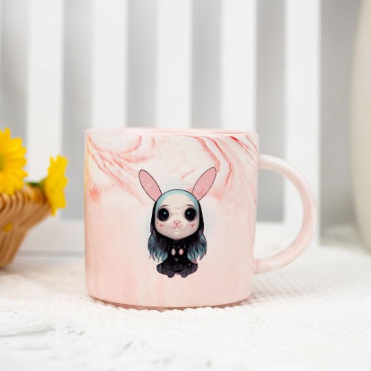 Cute Pastel Goth Bunny Kawaii Menhera Marble Mugs