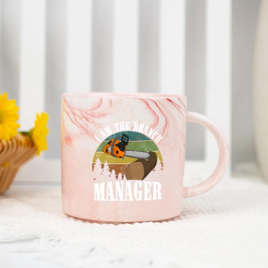chainsaw Lumberjack Marble Mugs
