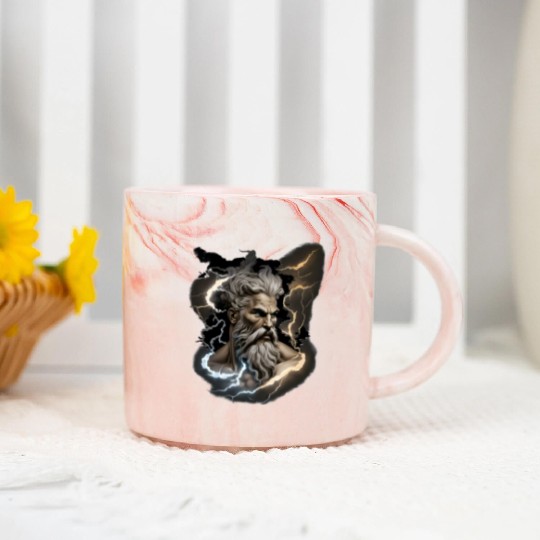 Zeus - A Colorful Tribute to the Greek God of Sky Marble Mugs
