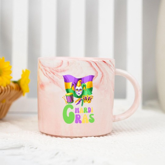 Happy Mardi Gras 2023 Funny Mardi Gras X Marble Mugs
