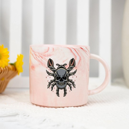Skull Insect Marble Mugs