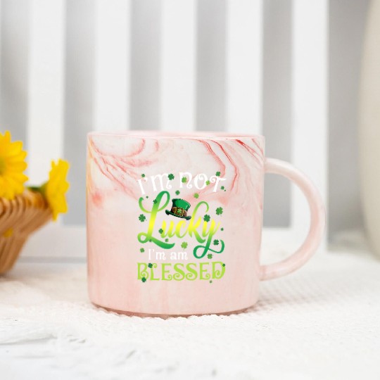 I’m Not Lucky I’m Blessed Saint Patrick Day Marble Mugs