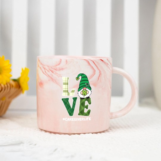 Love Caregiver Life St. Patrick's Day Marble Mugs
