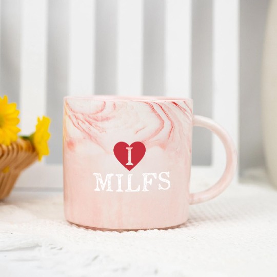 I Heart Milfs Marble Mugs
