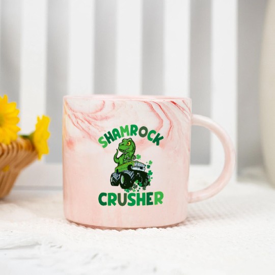 St. Patrick's T. rex Monster Truck The Shamrock Marble Mugs