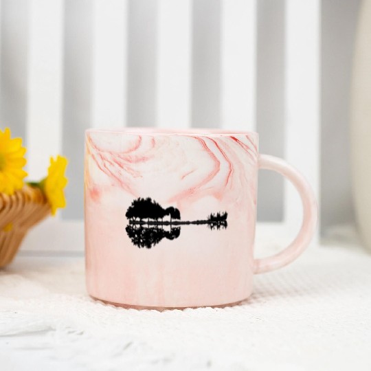 Nature Guitar, Guitar Lover Marble Mugs