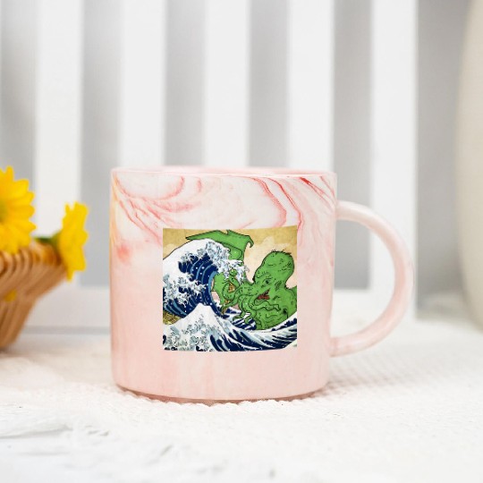 The Great Wave off Octopus Marble Mugs