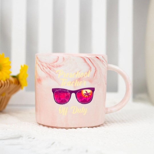 Preschool kindergarten educator off duty teacher Marble Mugs