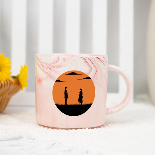 Love or parting in the full moon Marble Mugs